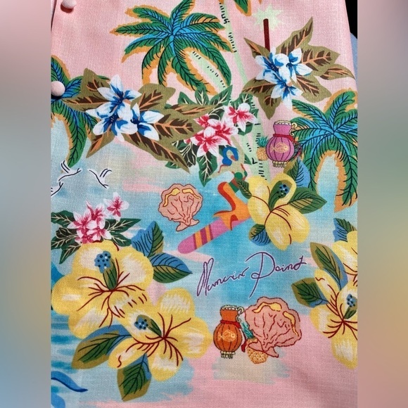 Cocomo Island Loose Fit Casual Shorts Set Single-Breasted Tropical Top - Picture 10 of 16